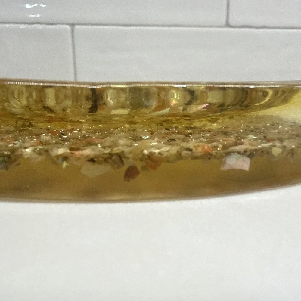 Vintage Universal Studios Confetti Lucite Acrylic Spoon Rest 3x 1974-D Pennies